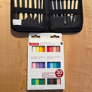 CraftSmart Oven Baked Clay plus Took Kit Polymer Clay New
